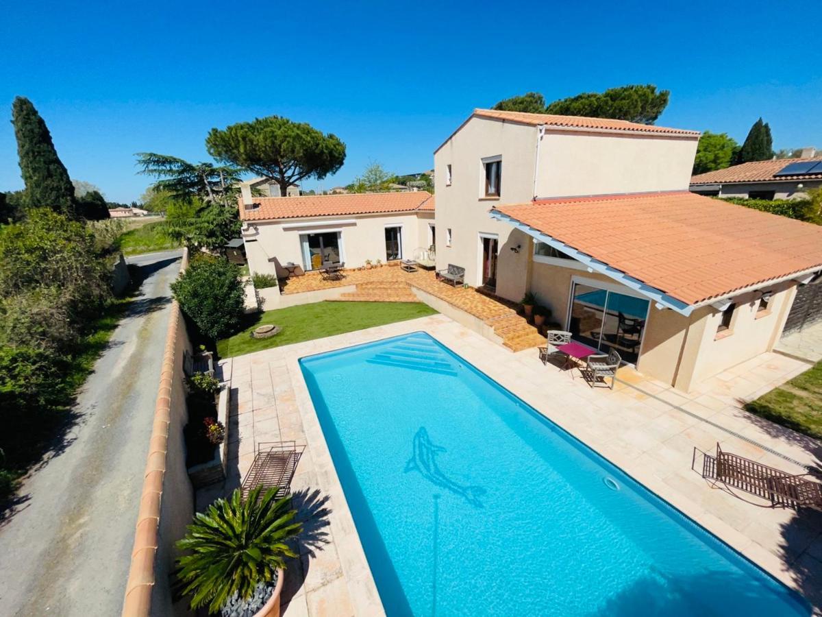 Annexe Des Pins - Studio Gite Avec Piscine & Climatisation Villeneuve-les-Beziers Ngoại thất bức ảnh